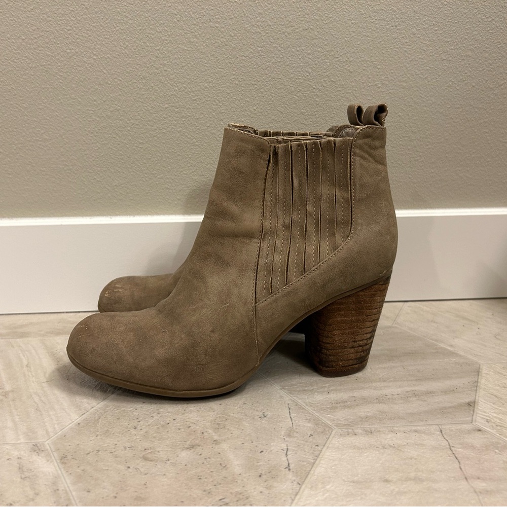 Madden Girl Taupe Ankle Booties